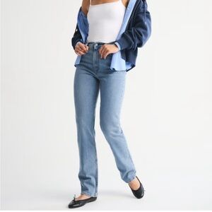 Abercrombie the 90s slim straight ultra high rise jean